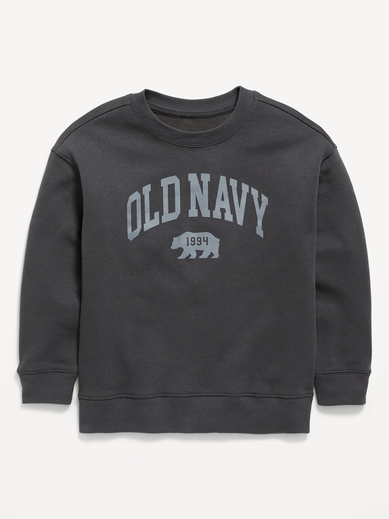 Oversized Logo Graphic Crew-Neck Sweatshirt for Boys