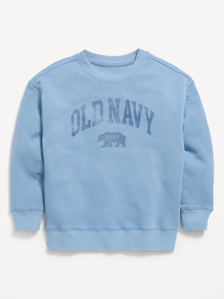 Oversized Logo Graphic Crew-Neck Sweatshirt for Boys
