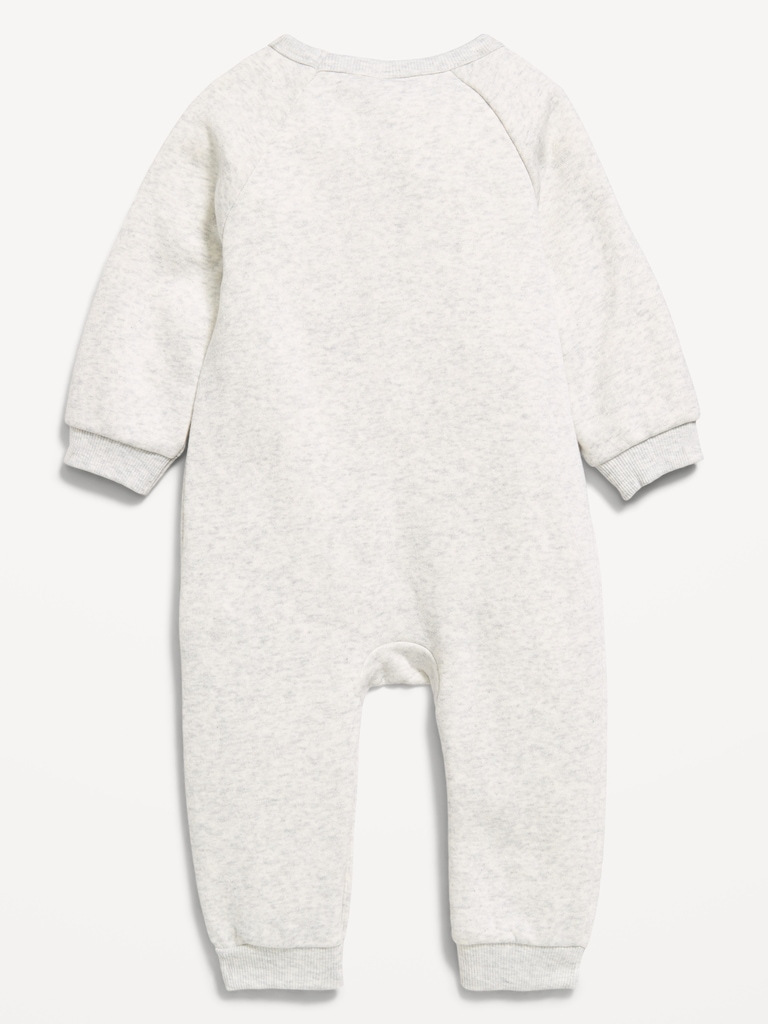 Long-Sleeve Graphic Fleece One-Piece for Baby