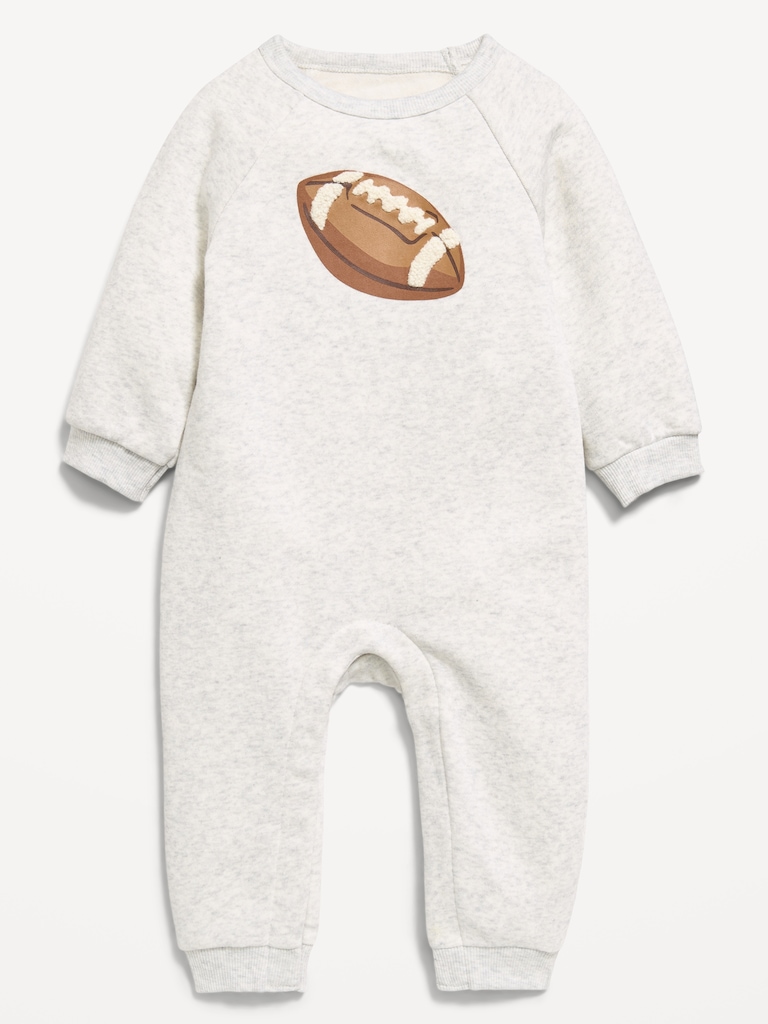 Long-Sleeve Graphic Fleece One-Piece for Baby