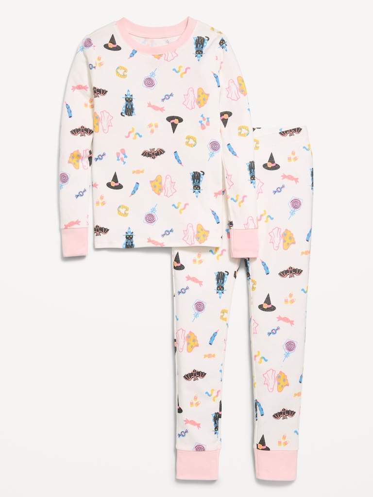 Pyjama ajusté à motif et à imprimé pour fille