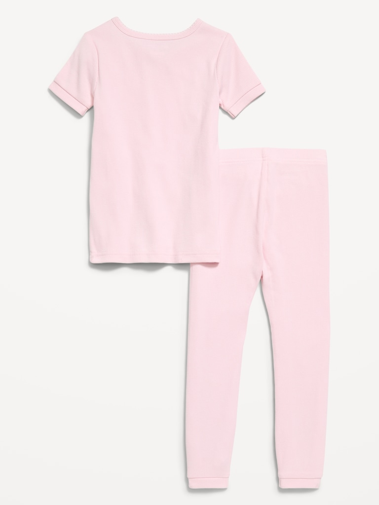 Snug-Fit Ribbed Pajama Set for Toddler & Baby