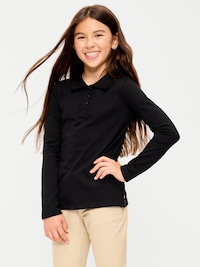 School Uniform Jersey-Knit Polo Shirt for Girls
