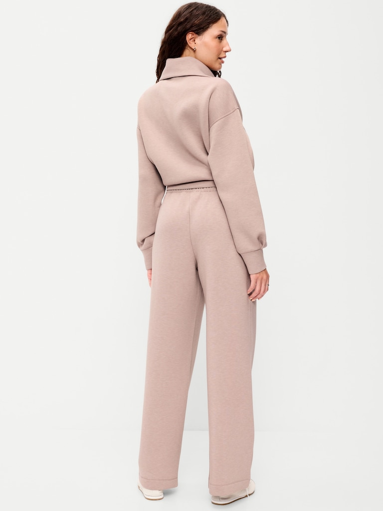 High-Waisted Bounce Fleece Wide-Leg Sweatpants