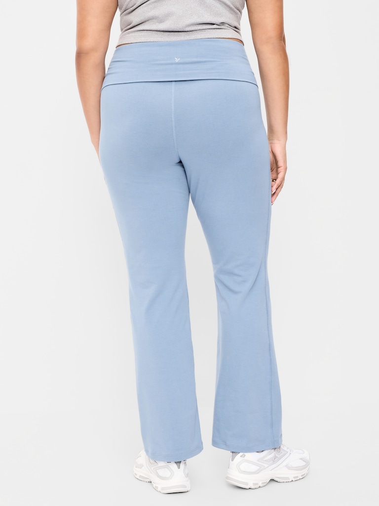 High-Waisted PowerChill Fold-Over Bootcut Leggings