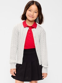 Cable-Knit Cardigan Sweater for Girls