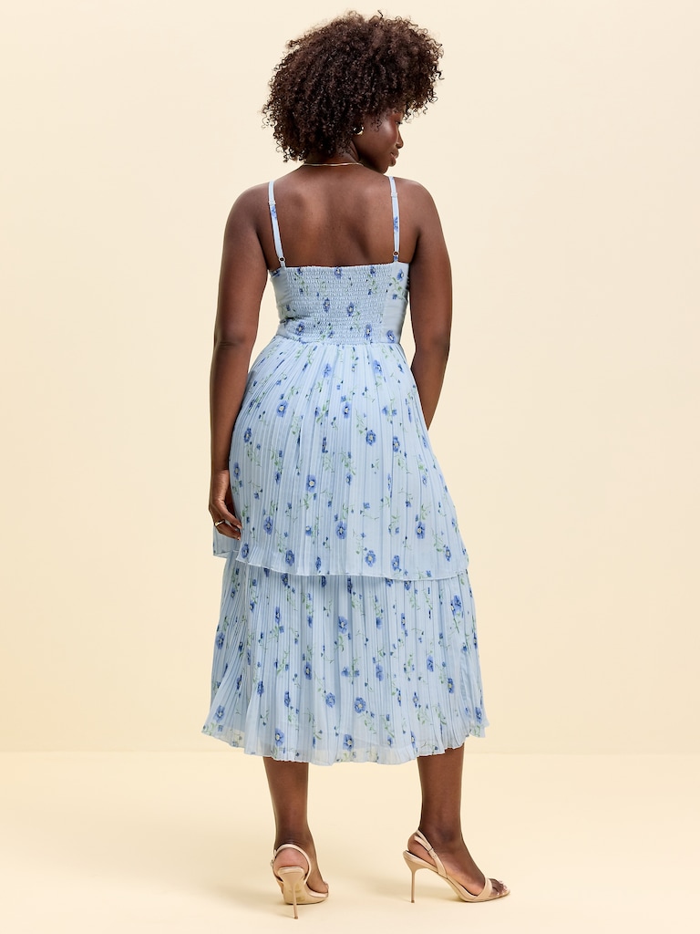 The Occasion by Old Navy Pleated Fit & Flare Midi Dress