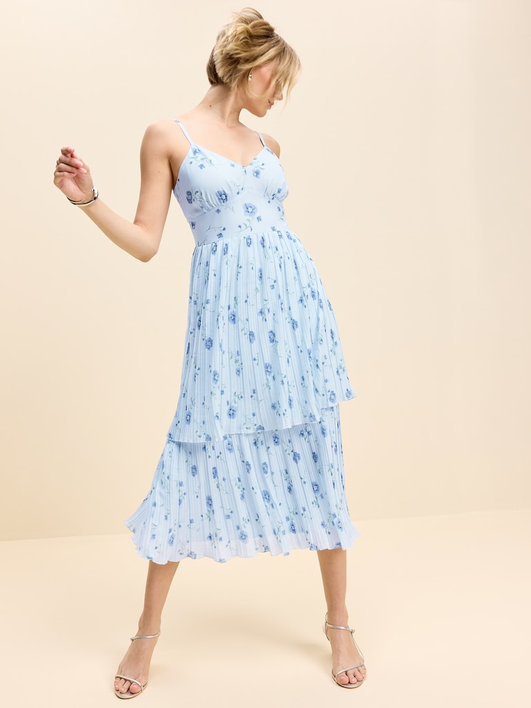 The Occasion by Old Navy Pleated Fit & Flare Midi Dress