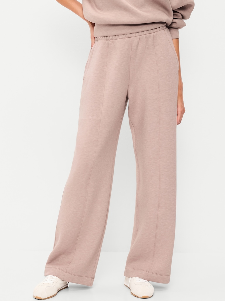 High-Waisted Bounce Fleece Wide-Leg Sweatpants