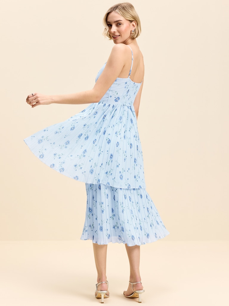 The Occasion by Old Navy Pleated Fit & Flare Midi Dress