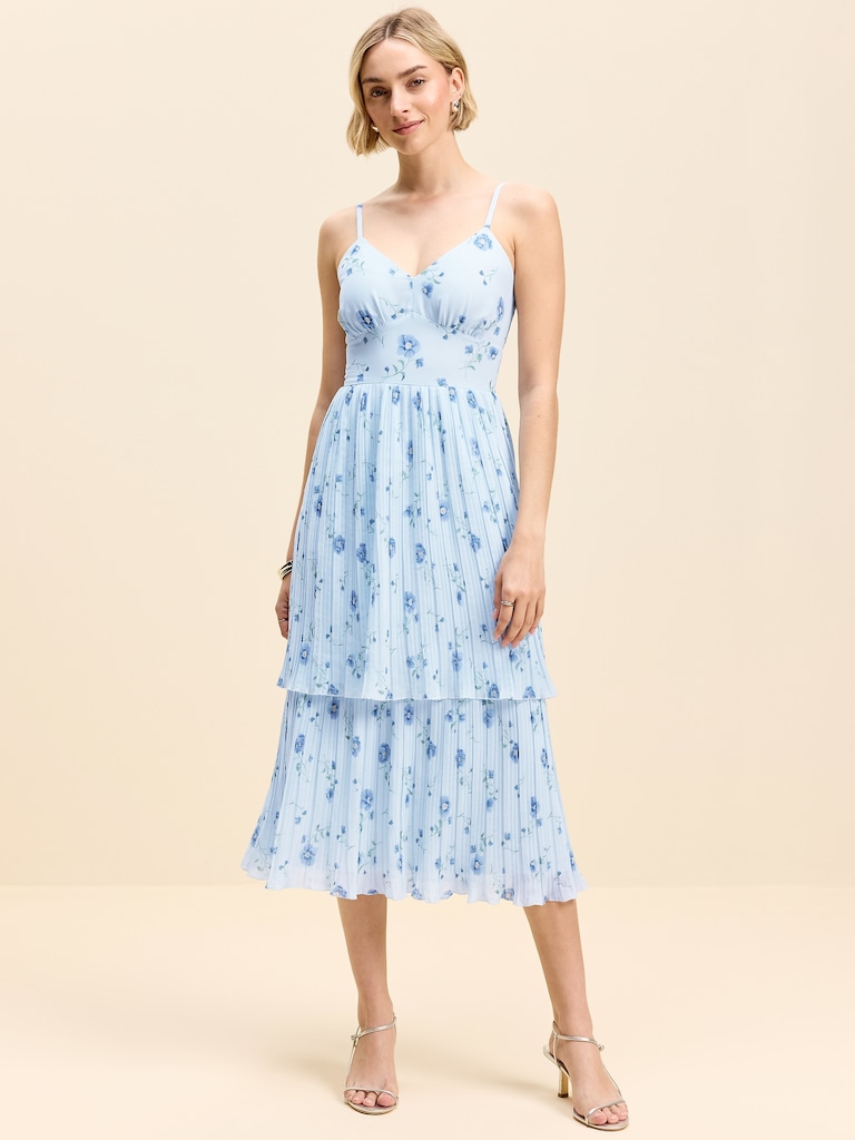 The Occasion by Old Navy Pleated Fit & Flare Midi Dress