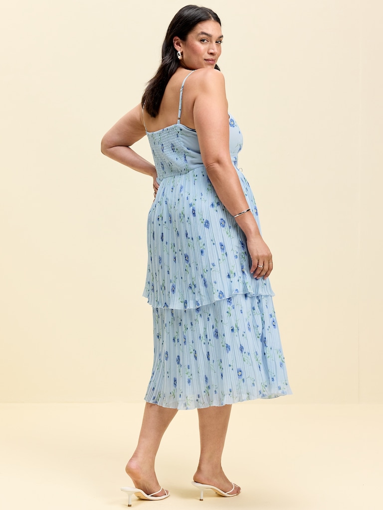 The Occasion by Old Navy Pleated Fit & Flare Midi Dress
