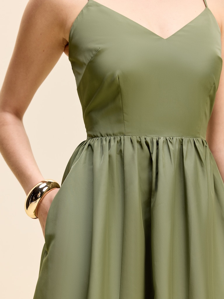 The Occasion by Old Navy Fit & Flare Sleeveless Taffeta Midi Dress