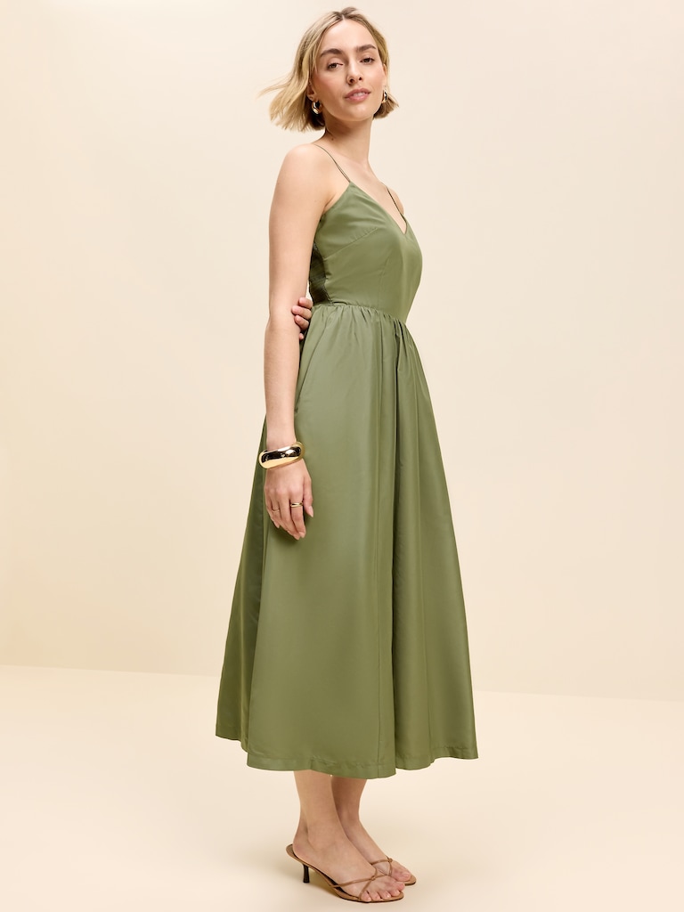 The Occasion by Old Navy Fit & Flare Sleeveless Taffeta Midi Dress