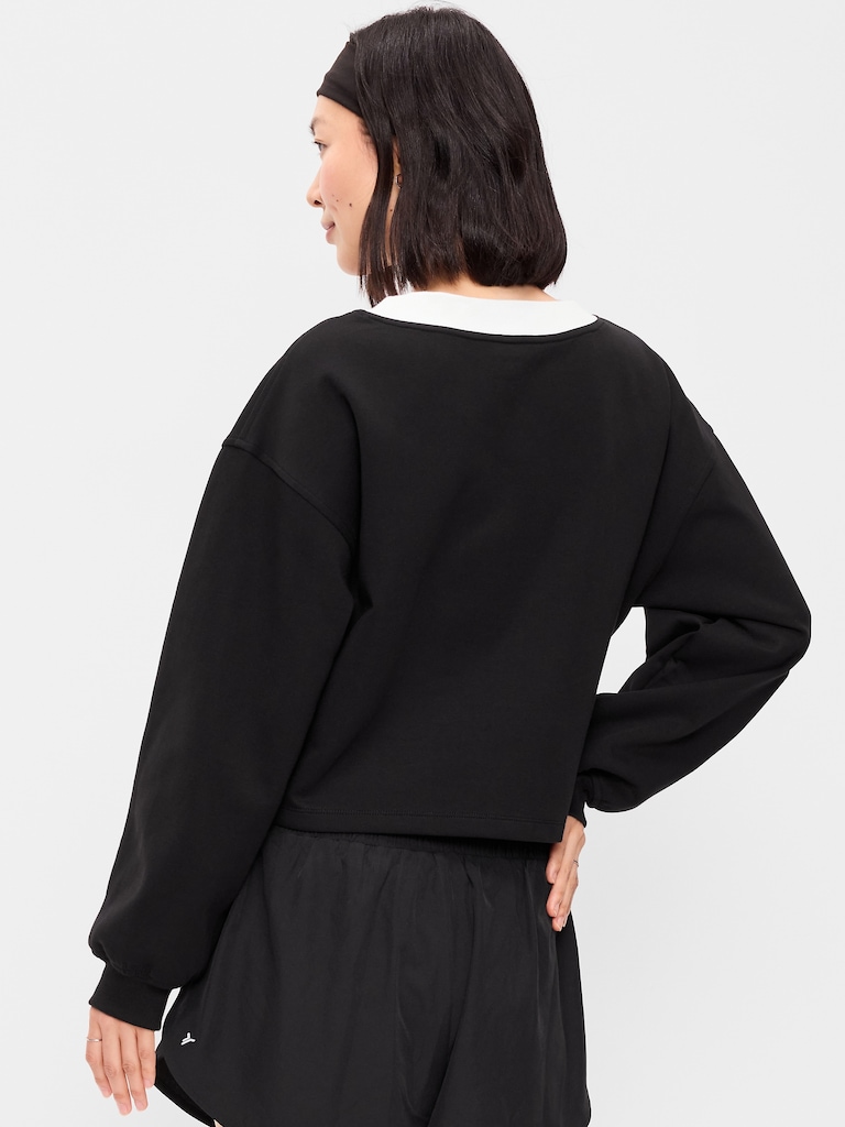 Dynamic Fleece Oversized Cropped Sweatshirt