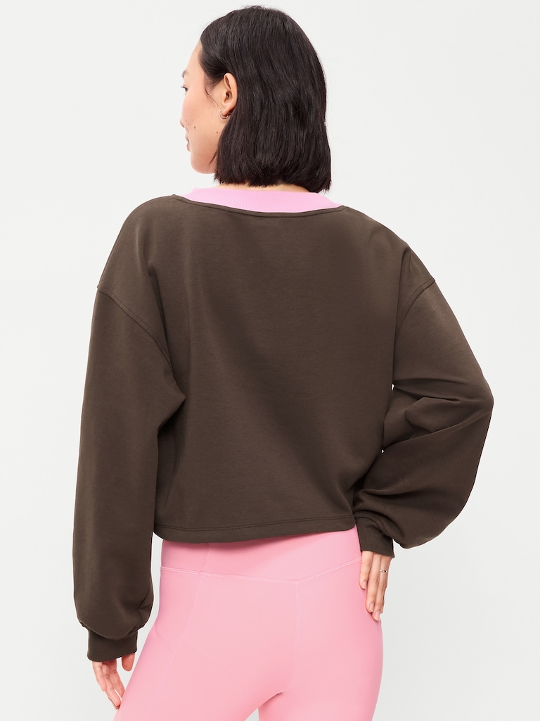 Dynamic Fleece Oversized Cropped Sweatshirt