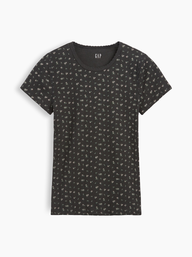 Pointelle Crewneck T-Shirt