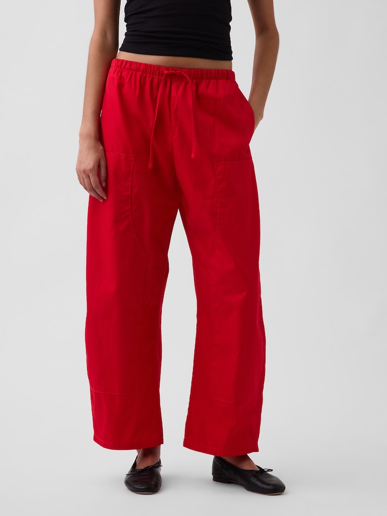 Twill Easy Double-Knee Barrel Pants