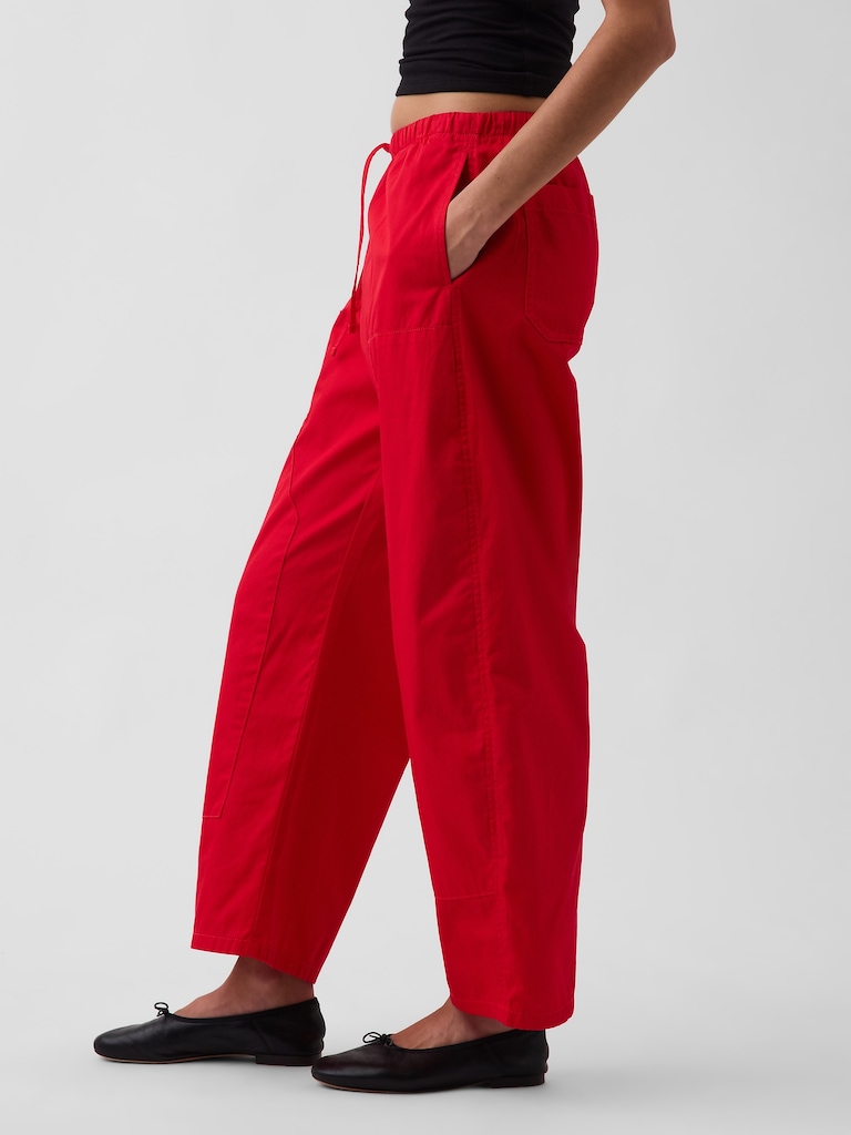 Twill Easy Double-Knee Barrel Pants