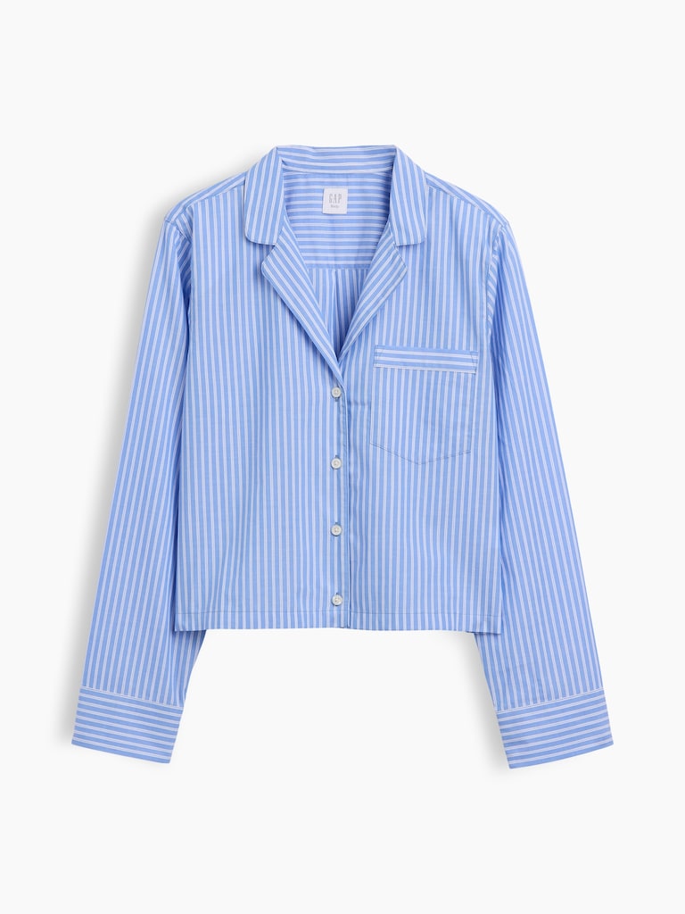 Poplin Oversized Crop PJ Shirt