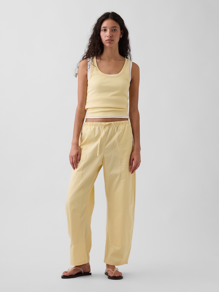 Twill Easy Double-Knee Barrel Pants