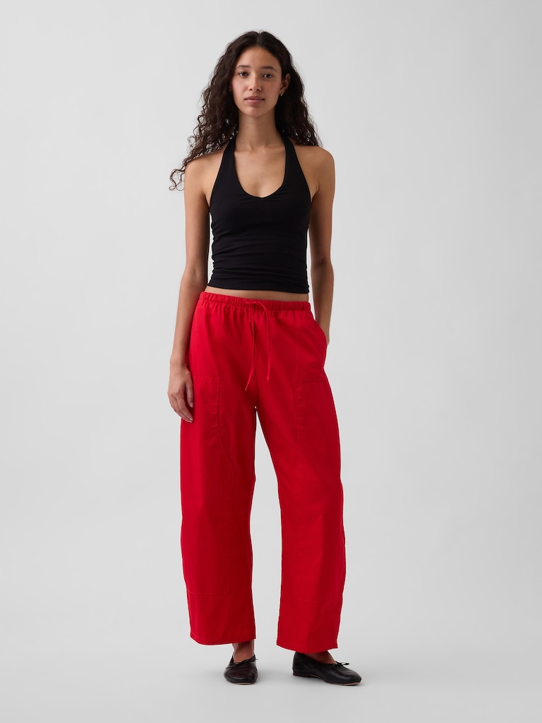 Twill Easy Double-Knee Barrel Pants