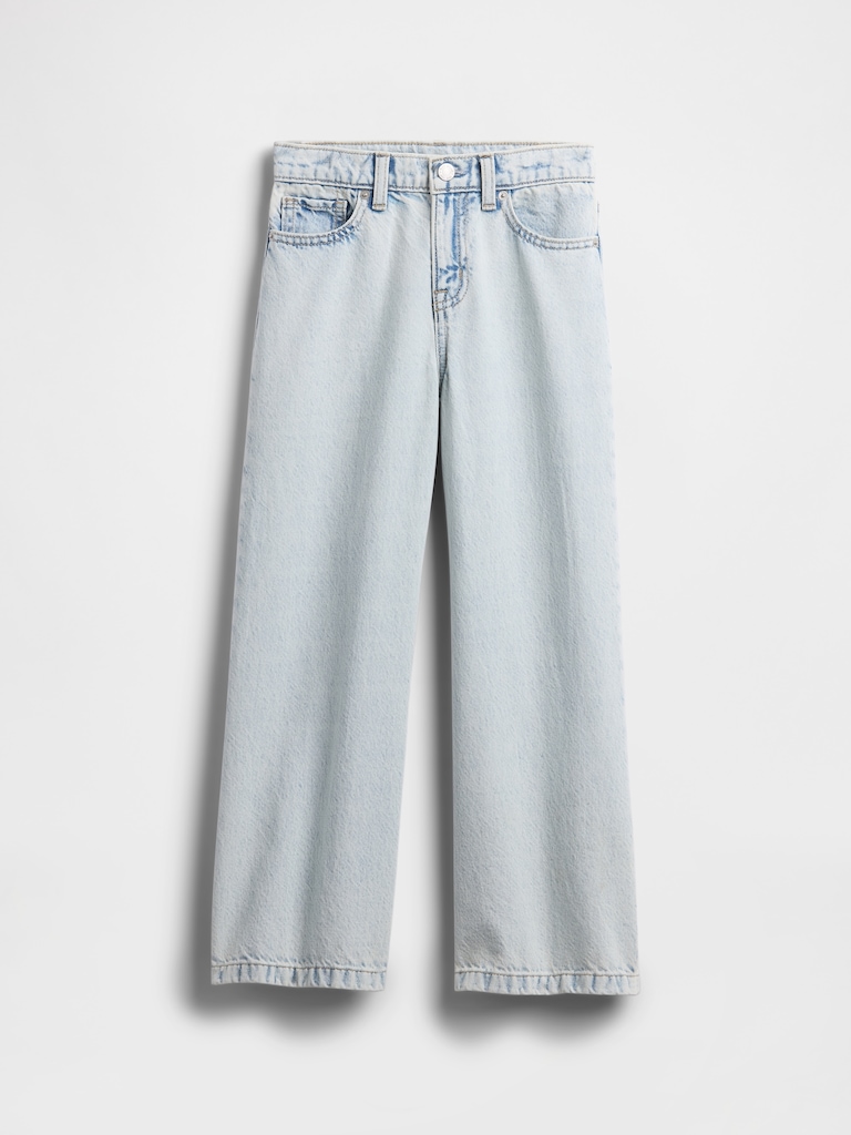 Kids High Rise Stride Wide-Leg Ankle Jeans
