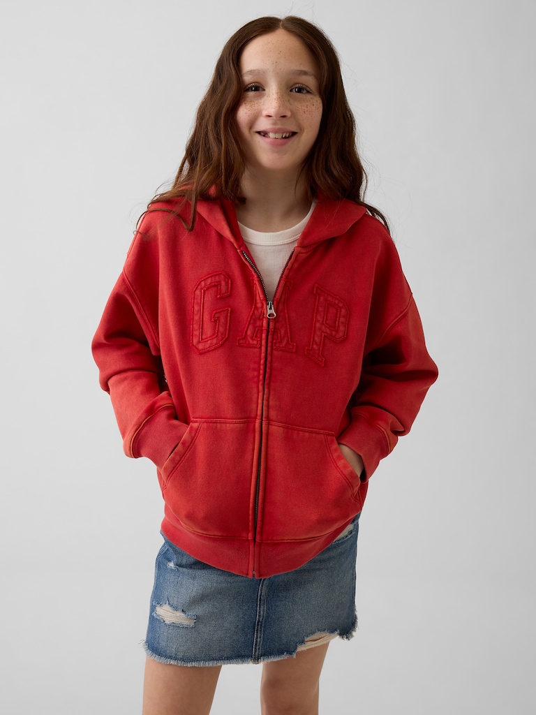 Kids VintageSoft Relaxed Logo Zip Hoodie