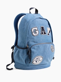 Kids Denim Logo Patch Backpack