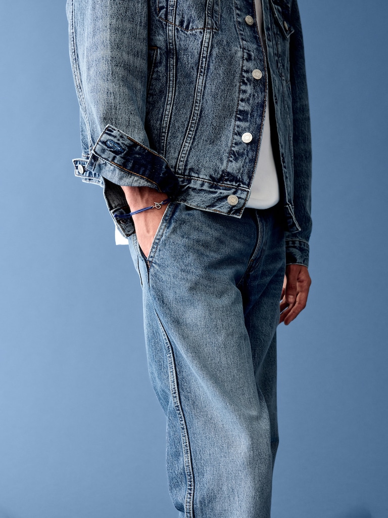 Get Blue Relaxed Icon Denim Jacket