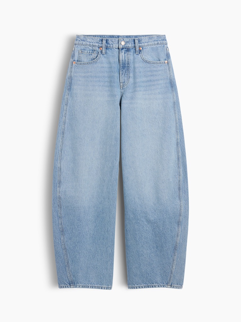 Mid Rise Baggy Taper Jeans