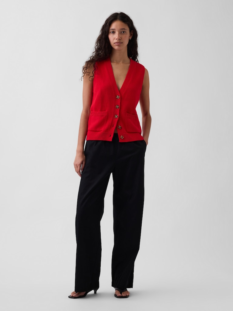 100% Cotton Pocket Sweater Vest