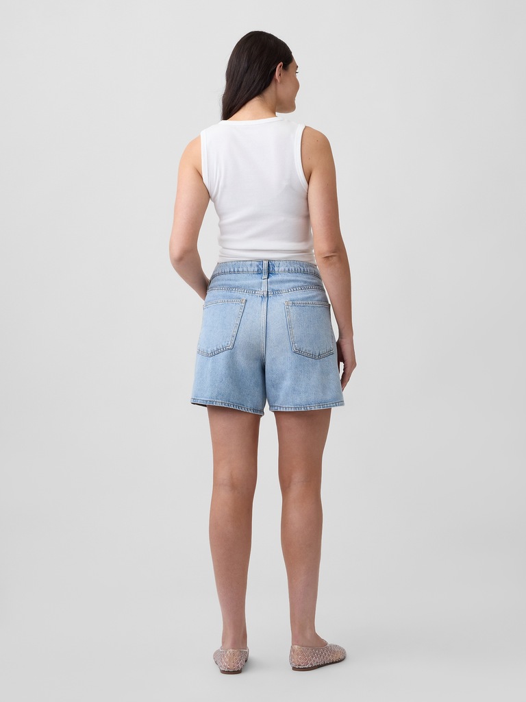 SuperSoft Drawstring Denim Midi Shorts
