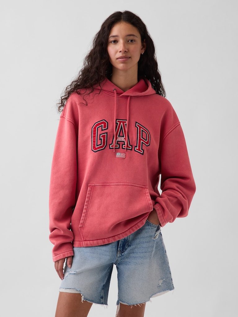 VintageSoft Oversized Americana Logo Hoodie