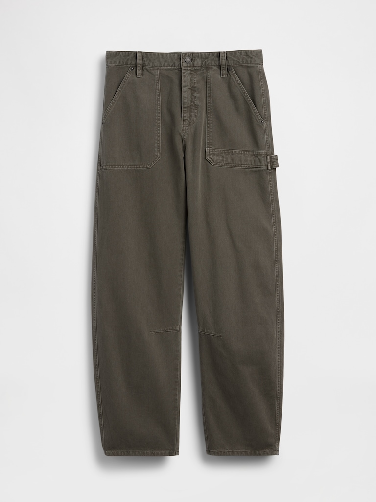 Mid Rise Slim Barrel Utility Pants