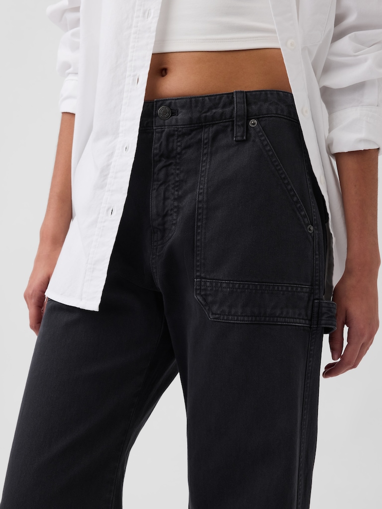Mid Rise Slim Barrel Utility Pants