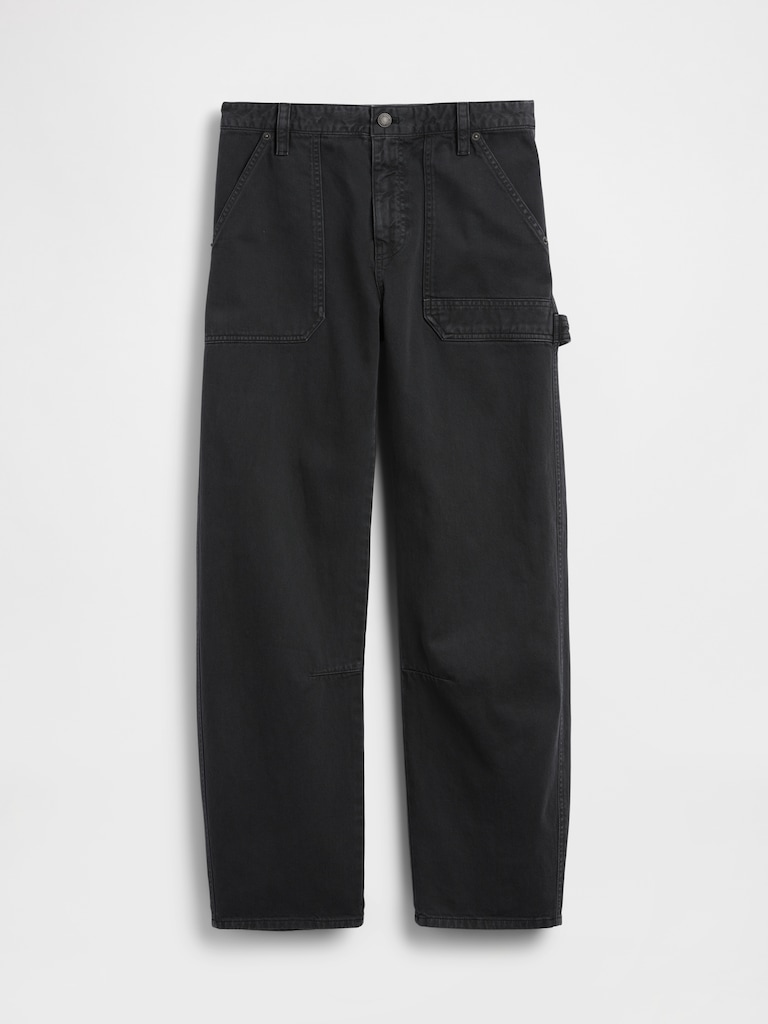 Mid Rise Slim Barrel Utility Pants