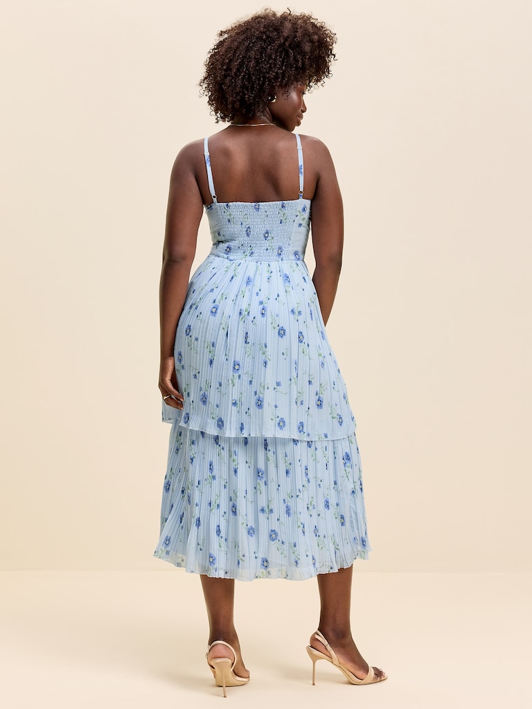 The Occasion by Old Navy Pleated Fit & Flare Midi Dress