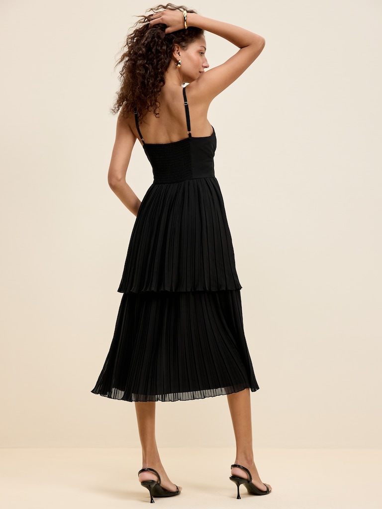 The Occasion by Old Navy Pleated Fit & Flare Midi Dress