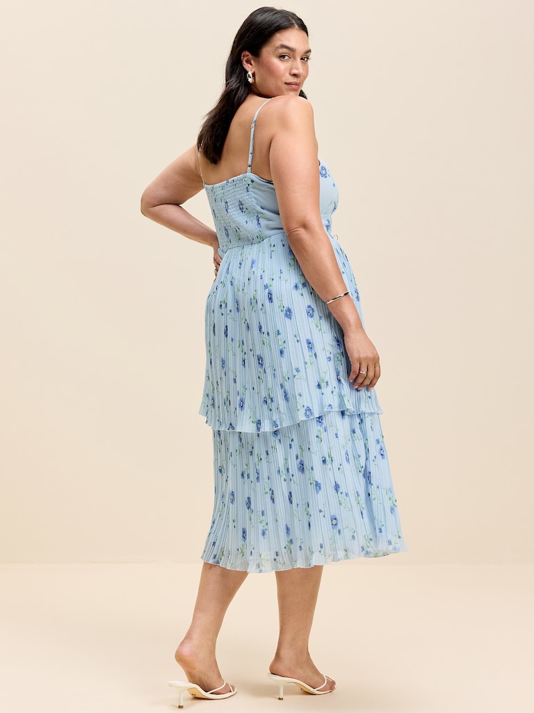 The Occasion by Old Navy Pleated Fit & Flare Midi Dress