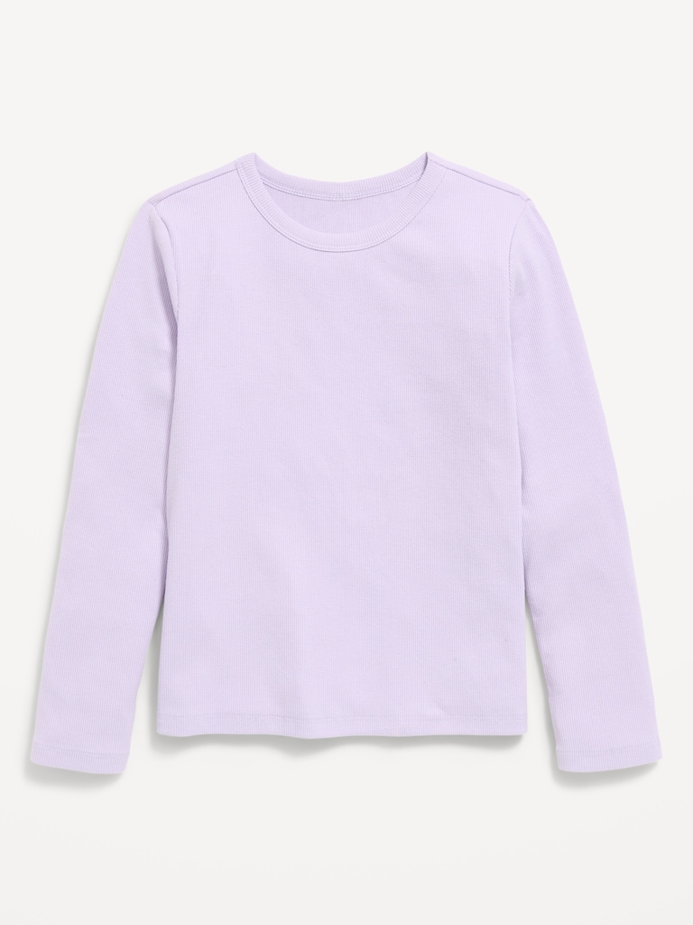 Softest Long-Sleeve Ribbed T-Shirt for Girls