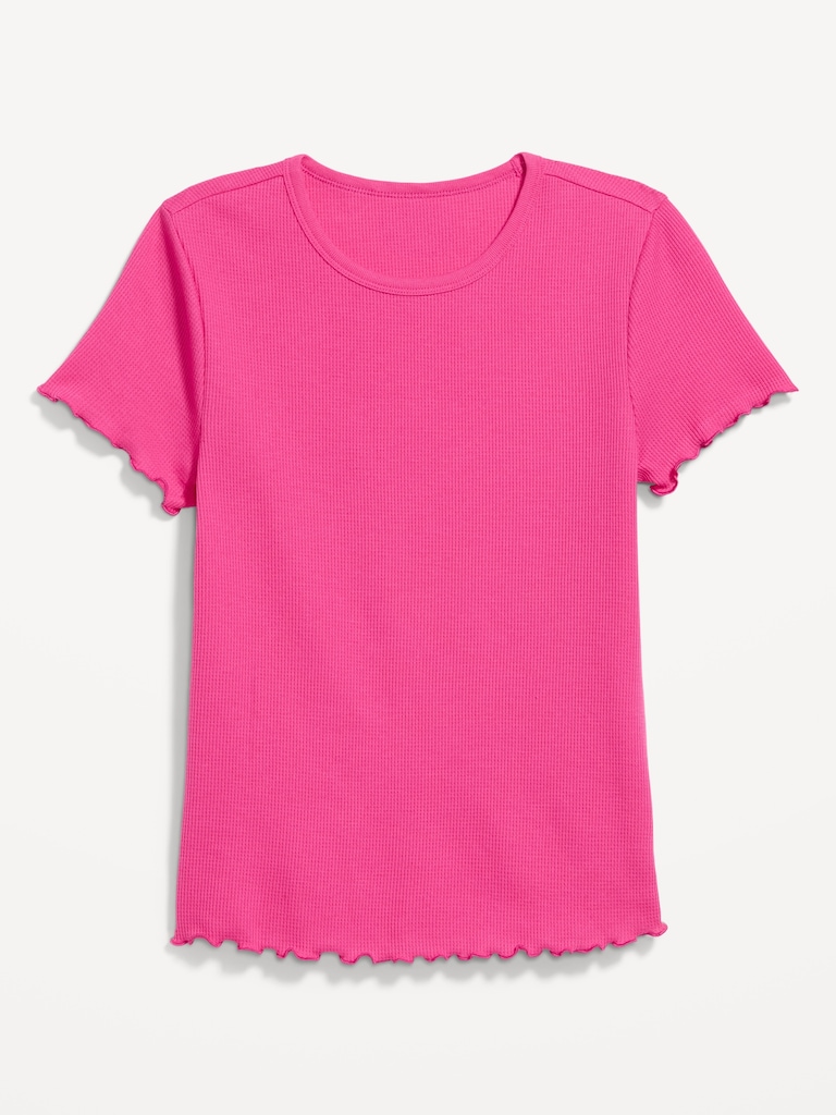 Fitted Waffle-Knit Cropped T-Shirt