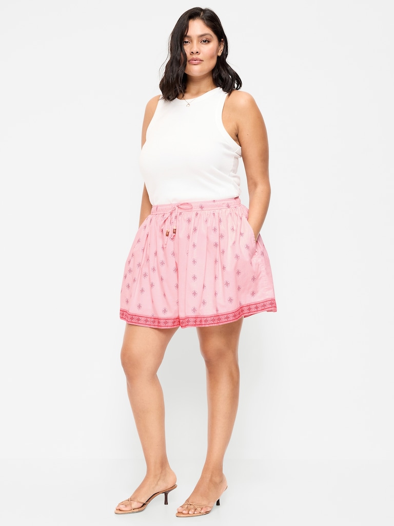 High-Waisted Drapey Skirt Short