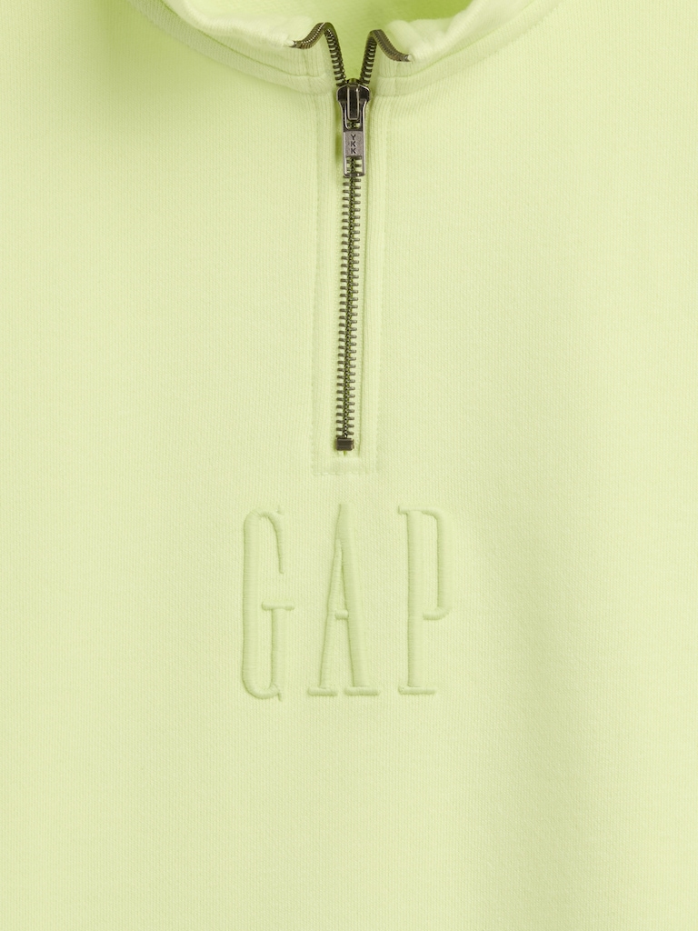 Heavyweight Oversized Logo Quarter-Zip Pullover