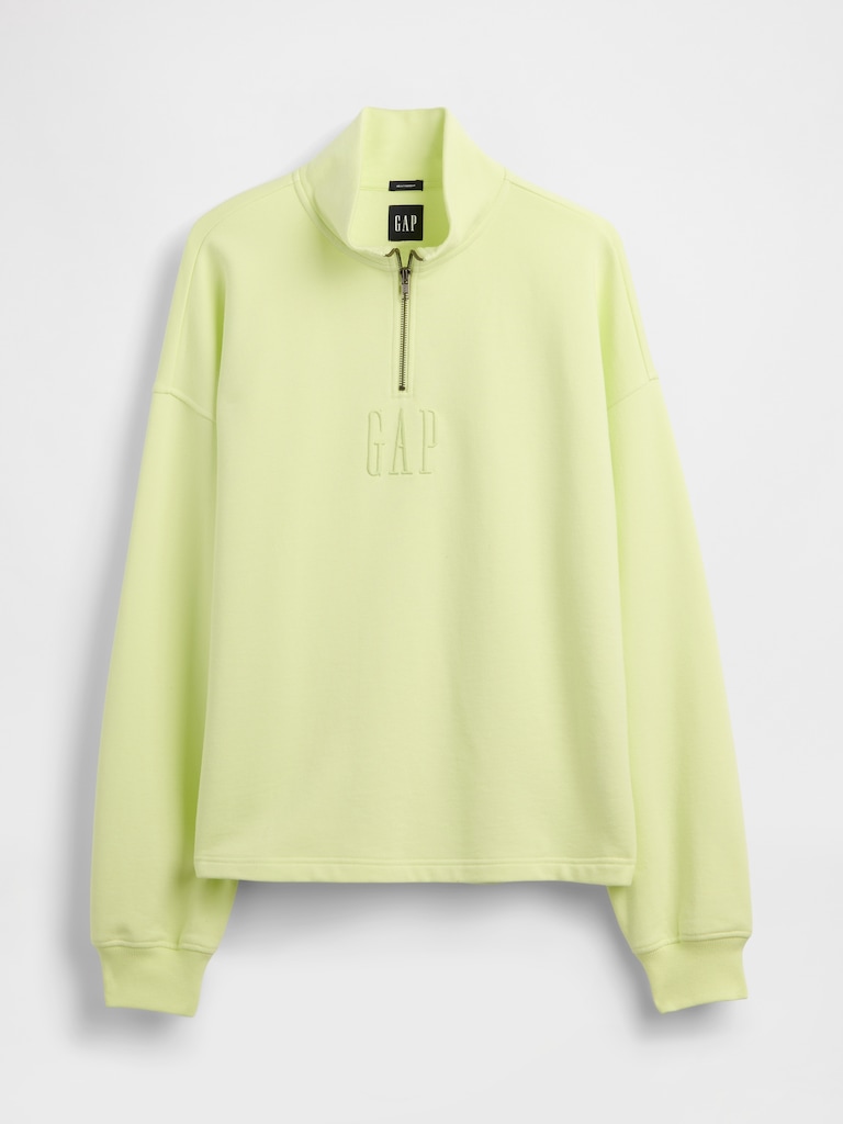 Heavyweight Oversized Logo Quarter-Zip Pullover
