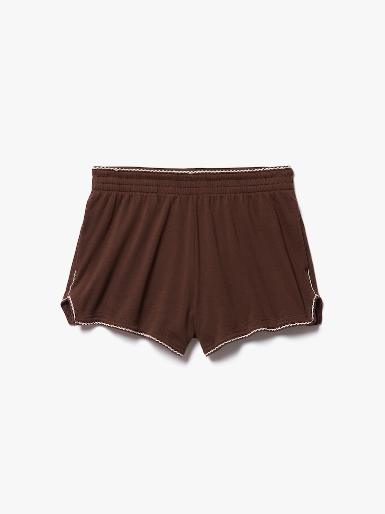 Airy Cotton Terry Mid Rise Picot Shortie
