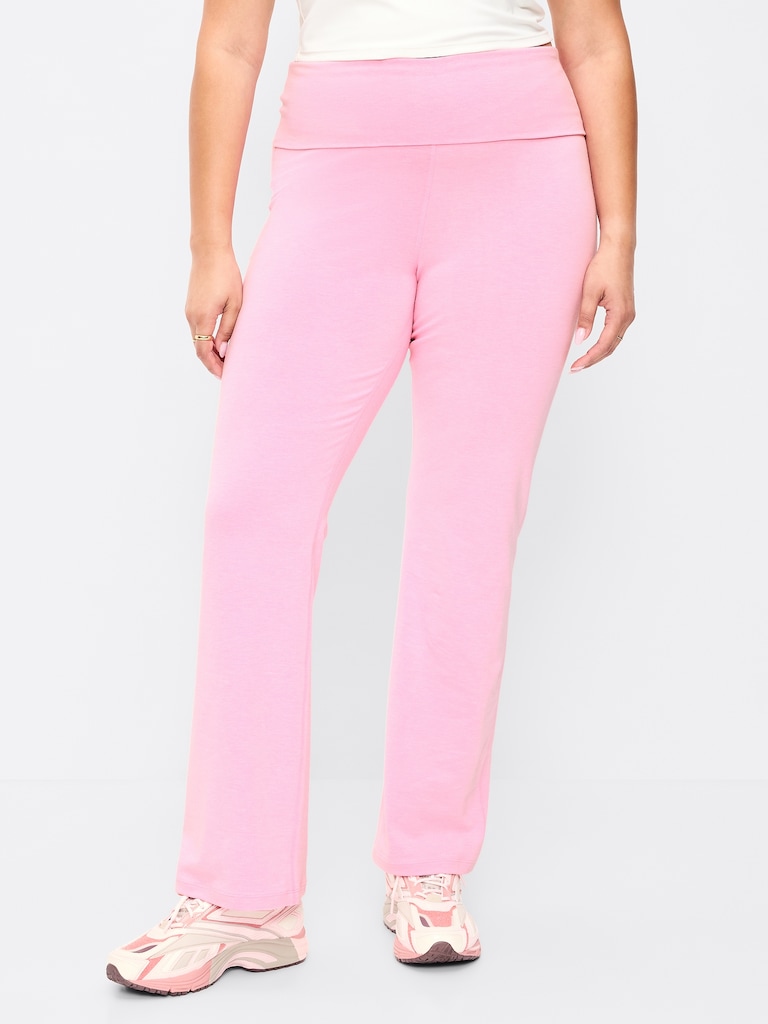 High-Waisted PowerChill Fold-Over Bootcut Leggings