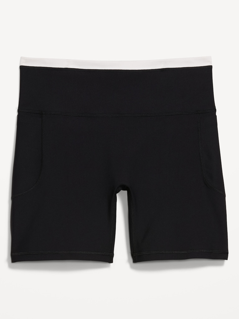 Extra-High Waisted PowerSoft Boundless Pocket Biker Shorts-- 6-inch inseam - No Front Seam