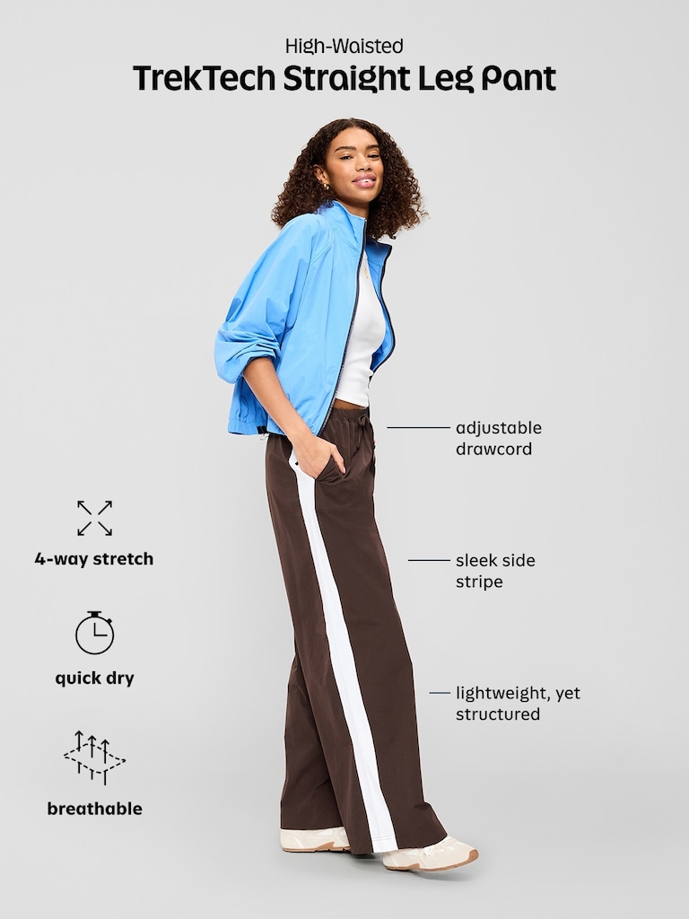 High-Waisted TrekTech Lightweight Woven Active Pants