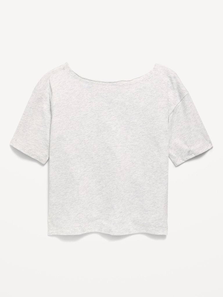 Off-Shoulder Graphic T-Shirt for Girls